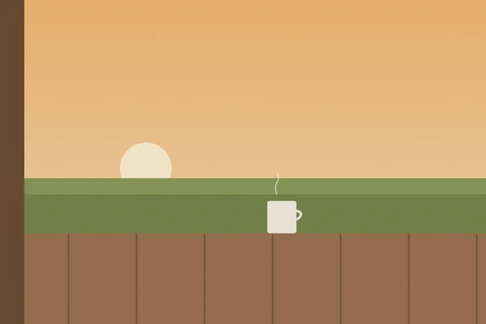 Chai on the porch at sunrise