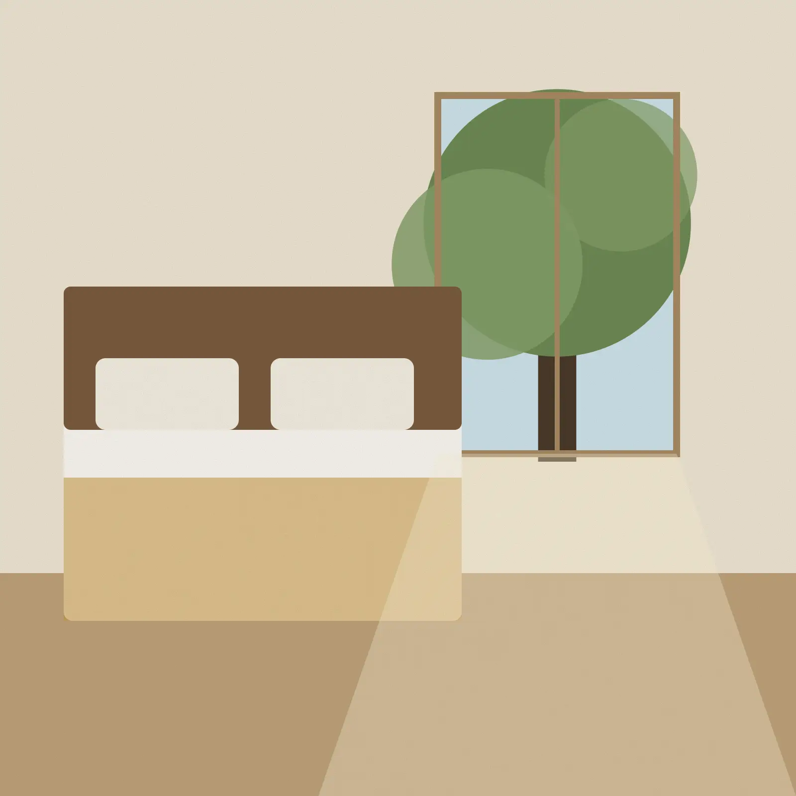 Bedroom with morning light